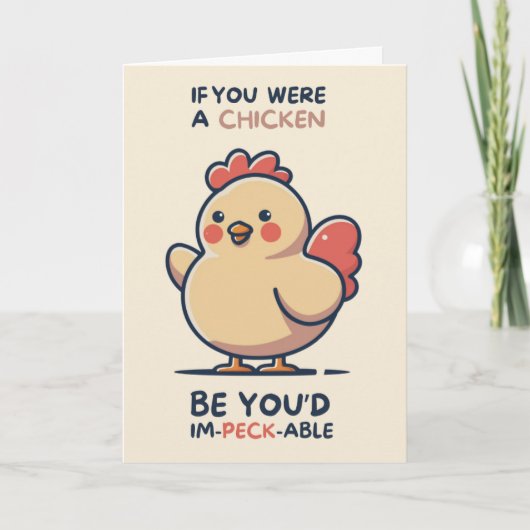 Happy Anniversary Cute Funny Simple Chicken Card Karte (Vorderseite)
