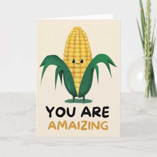 Happy Anniversary Cute Funny Simple Corn Card Karte (Vorderseite)