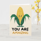 Happy Anniversary Cute Funny Simple Corn Card Karte (Gelbe Blume)