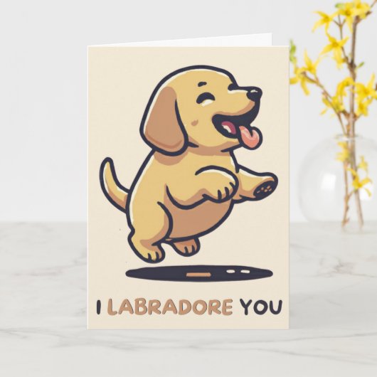 Happy Anniversary Cute Funny Simple Dog Card Karte (Gelbe Blume)