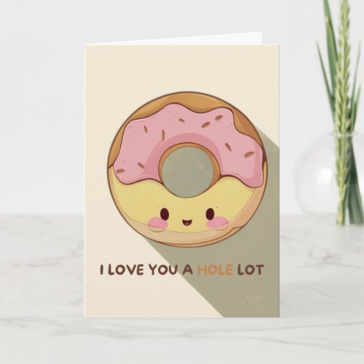 Happy Anniversary Cute Funny Simple Donut Card Karte (Vorderseite)
