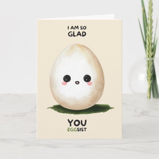 Happy Anniversary Cute Funny Simple Egg Card Karte (Vorderseite)