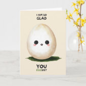 Happy Anniversary Cute Funny Simple Egg Card Karte (Gelbe Blume)
