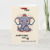 Happy Anniversary Cute Funny Simple Elephant Card Karte (Vorderseite)