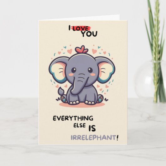 Happy Anniversary Cute Funny Simple Elephant Card Karte (Vorderseite)