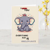 Happy Anniversary Cute Funny Simple Elephant Card Karte (Gelbe Blume)