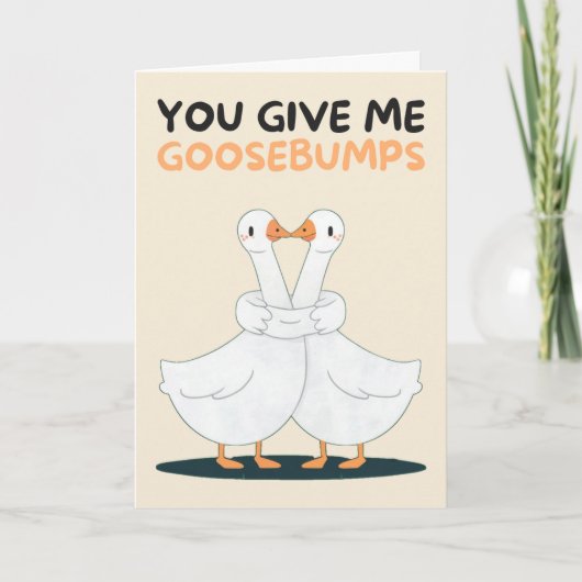 Happy Anniversary Cute Funny Simple Goose Card Karte (Vorderseite)