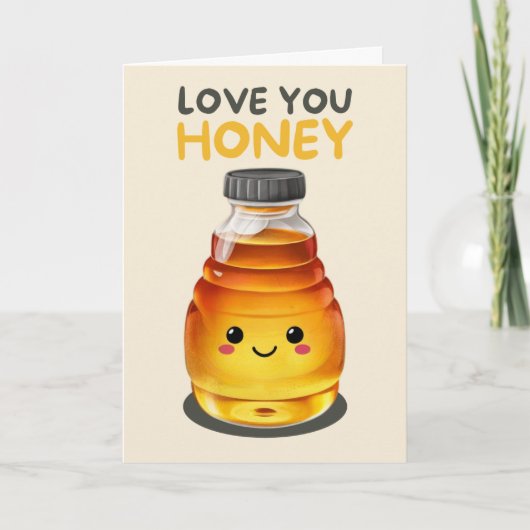 Happy Anniversary Cute Funny Simple Honey Card Karte (Vorderseite)