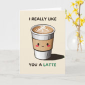 Happy Anniversary Cute Funny Simple Latte Card Karte (Gelbe Blume)