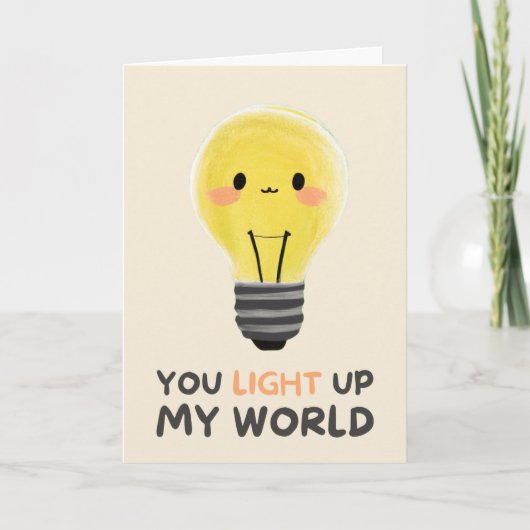 Happy Anniversary Cute Funny Simple Light Card Karte (Vorderseite)