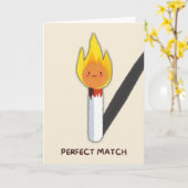 Happy Anniversary Cute Funny Simple Match Card Karte (Gelbe Blume)