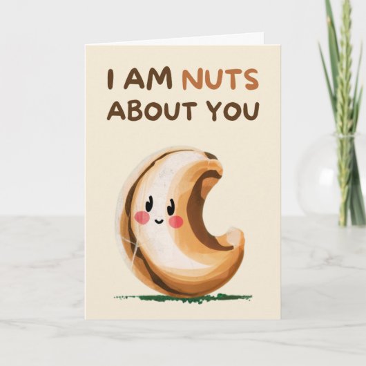Happy Anniversary Cute Funny Simple Nut Card Karte (Vorderseite)