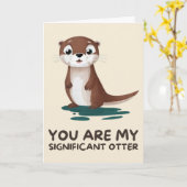 Happy Anniversary Cute Funny Simple Otter Card Karte (Gelbe Blume)