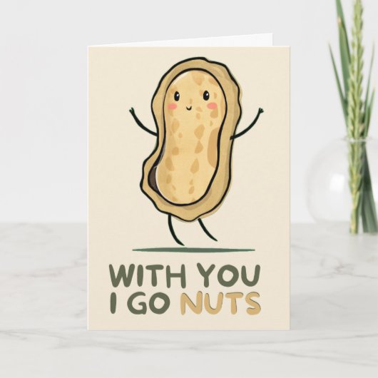 Happy Anniversary Cute Funny Simple Peanut Card Karte (Vorderseite)