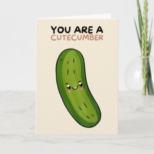 Happy Anniversary Cute Funny Simple Pickle Card Karte (Vorderseite)