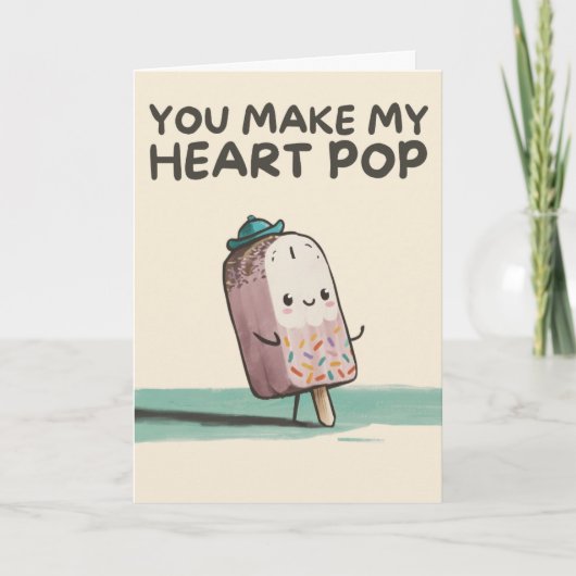 Happy Anniversary Cute Funny Simple Popsicle Card Karte (Vorderseite)