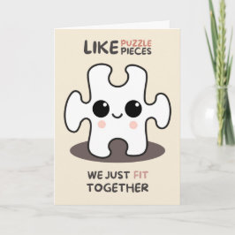 Happy Anniversary Cute Funny Simple Puzzle Card Karte
