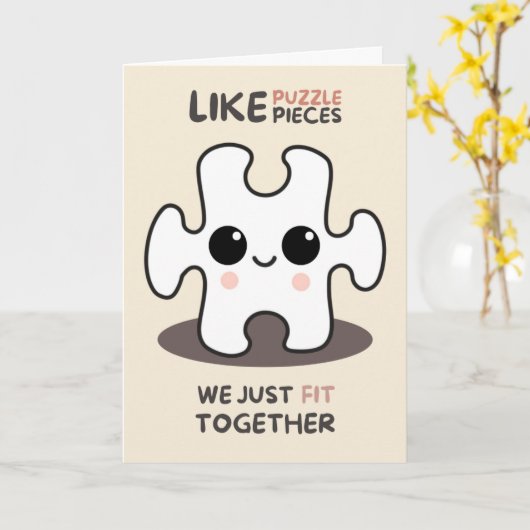 Happy Anniversary Cute Funny Simple Puzzle Card Karte (Gelbe Blume)