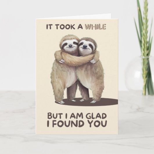 Happy Anniversary Cute Funny Simple Sloth Card Karte (Vorderseite)