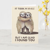 Happy Anniversary Cute Funny Simple Sloth Card Karte (Gelbe Blume)