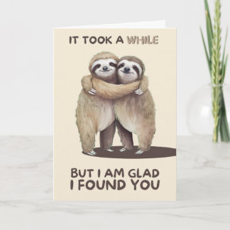 Happy Anniversary Cute Funny Simple Sloth Card Karte