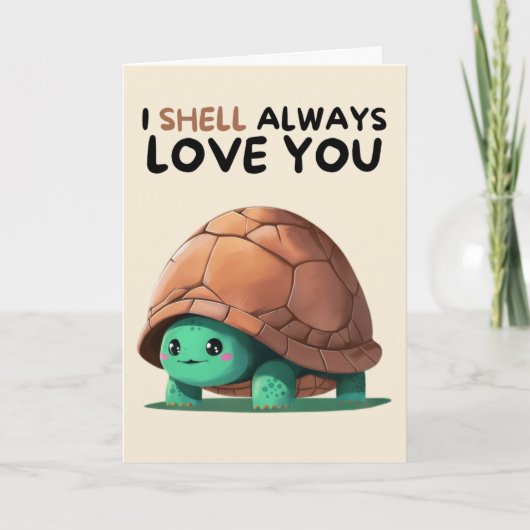 Happy Anniversary Cute Funny Simple Turtle Card Karte (Vorderseite)