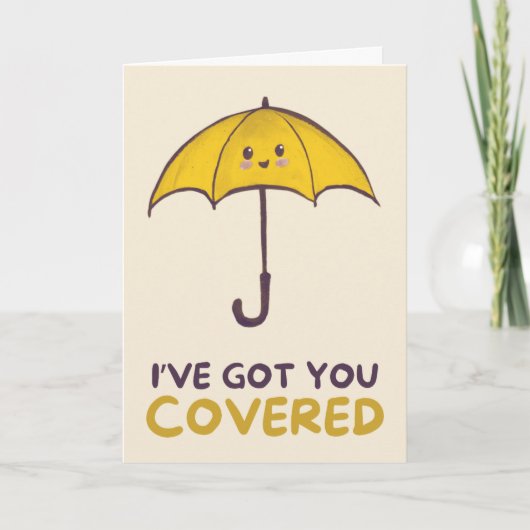 Happy Anniversary Cute Funny Simple Umbrella Card Karte (Vorderseite)