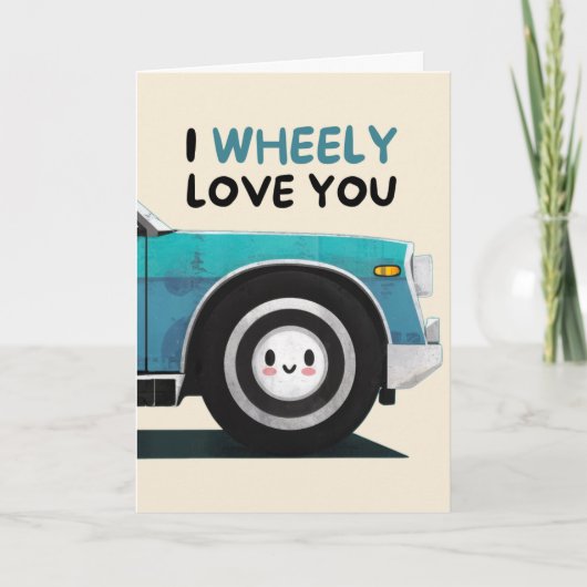 Happy Anniversary Cute Funny Simple Wheel Card Karte (Vorderseite)
