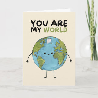 Happy Anniversary Cute Funny Simple World Card Karte