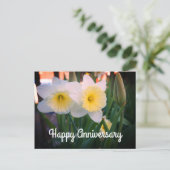 Happy Anniversary Daffodil Postcard Postkarte (Stehend Vorderseite)