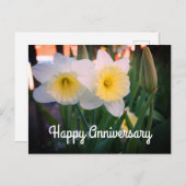 Happy Anniversary Daffodil Postcard Postkarte (Vorne/Hinten)