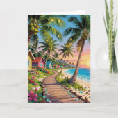 Happy Anniversary Day | Romantic Poem Coastal  Karte (Vorderseite)