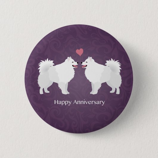 Happy Anniversary Design des amerikanischen Eskimo Button (Vorderseite)
