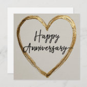 "Happy Anniversary" Design mit Goldenem Herzen (Vorne/Hinten)