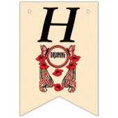 Happy Anniversary Dreaming Rote Blume Schmetterlin Wimpelkette (Erste Fahne)