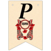 Happy Anniversary Dreaming Rote Blume Schmetterlin Wimpelkette (Dritte Fahne)