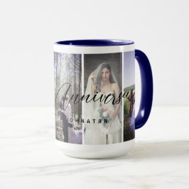 Happy Anniversary Foto Collage Tasse Vertikales Fo