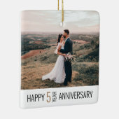 Happy Anniversary Foto Keepake Geschenk Keramikornament (Rechts)