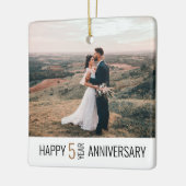 Happy Anniversary Foto Keepake Geschenk Keramikornament (Links)