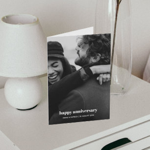 Happy Anniversary Foto Trendy Romantic Card Dankeskarte