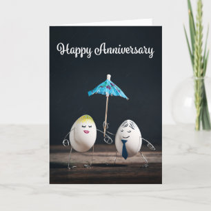 Happy Anniversary Funny Egg Couple Spaß Feiertagskarte
