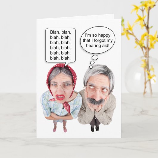 Happy Anniversary Funny Old Couple Karte (Gelbe Blume)