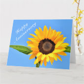 Happy Anniversary - Gelbe Sonnenblume auf blauem H Karte (Gelbe Blume)