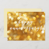 Happy Anniversary Glamour Gold Glitzern Postcard Postkarte (Vorne/Hinten)