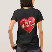 Happy Anniversary Gold Cursive Lettering T-Shirt (Rückseite)