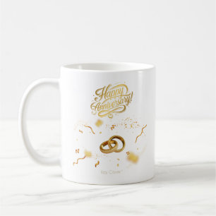Happy Anniversary Gold Ring Tasse   Kay Clover™