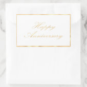 Happy Anniversary Gold Trim und Schriftart Skript Rechteckiger Aufkleber (Tasche)