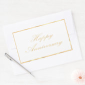 Happy Anniversary Gold Trim und Schriftart Skript Rechteckiger Aufkleber (Umschlag)