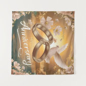 Happy Anniversary Gold Wandteppich (Vorderseite (Horizontal))