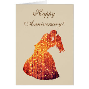 Happy Anniversary Golden Couple, Kiss Postcard
